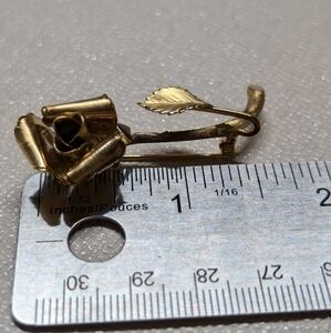 Birks gold rose pin brooch